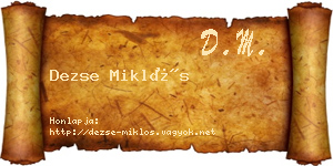 Dezse Miklós névjegykártya